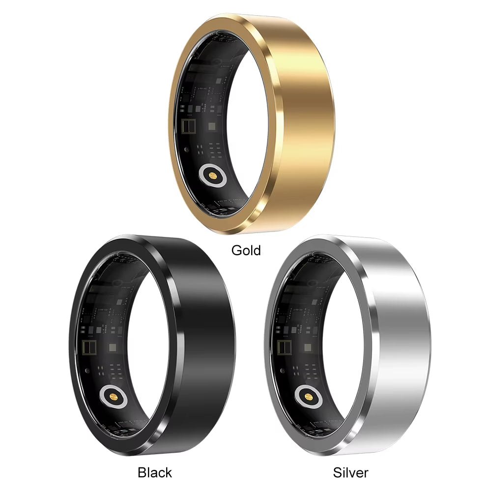 Smart Waterproof Health Monitoring Ring with Blood Oxygen, Heart Rate, and Sleep Tracking for Men and Women