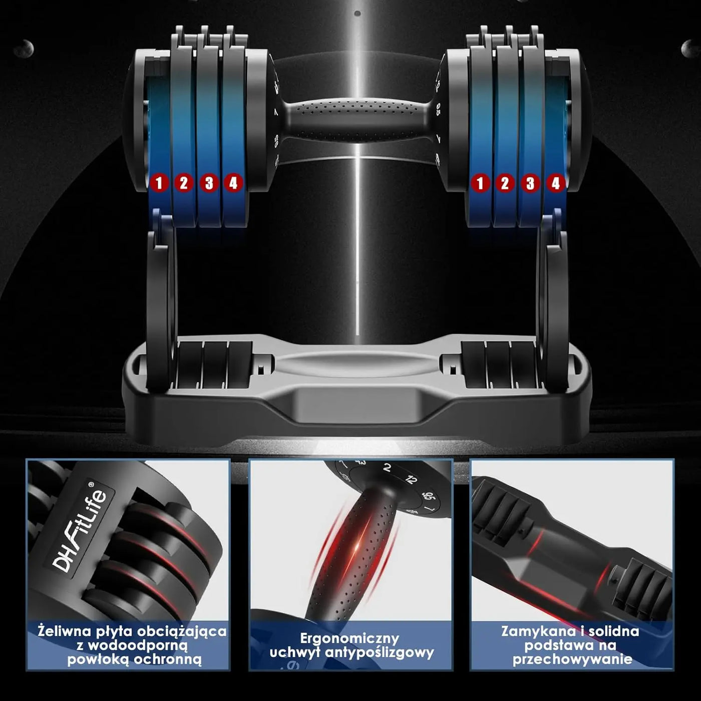 Adjustable Dumbbell Set: 2 to 12 KG with 5 Weight Levels and Weight Discs - Versatile 5-in-1 Short Dumbbells (Set of 2)