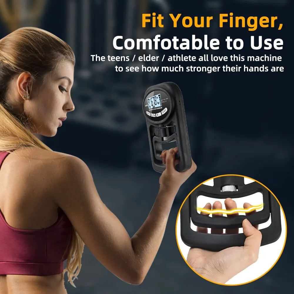 Digital Grip Strength Tester - 265 lbs (120 kg) Hand Dynamometer with USB Connectivity and LCD Display for Strength Training and Athletic Performance