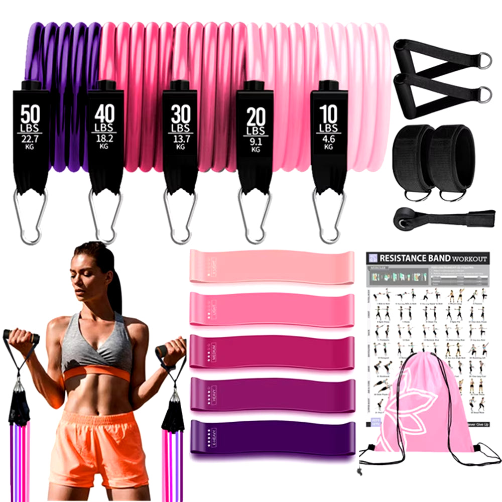 Professional Resistance Bands Set for Pilates and Yoga - Versatile Workout Bar for Home Fitness and Bodybuilding