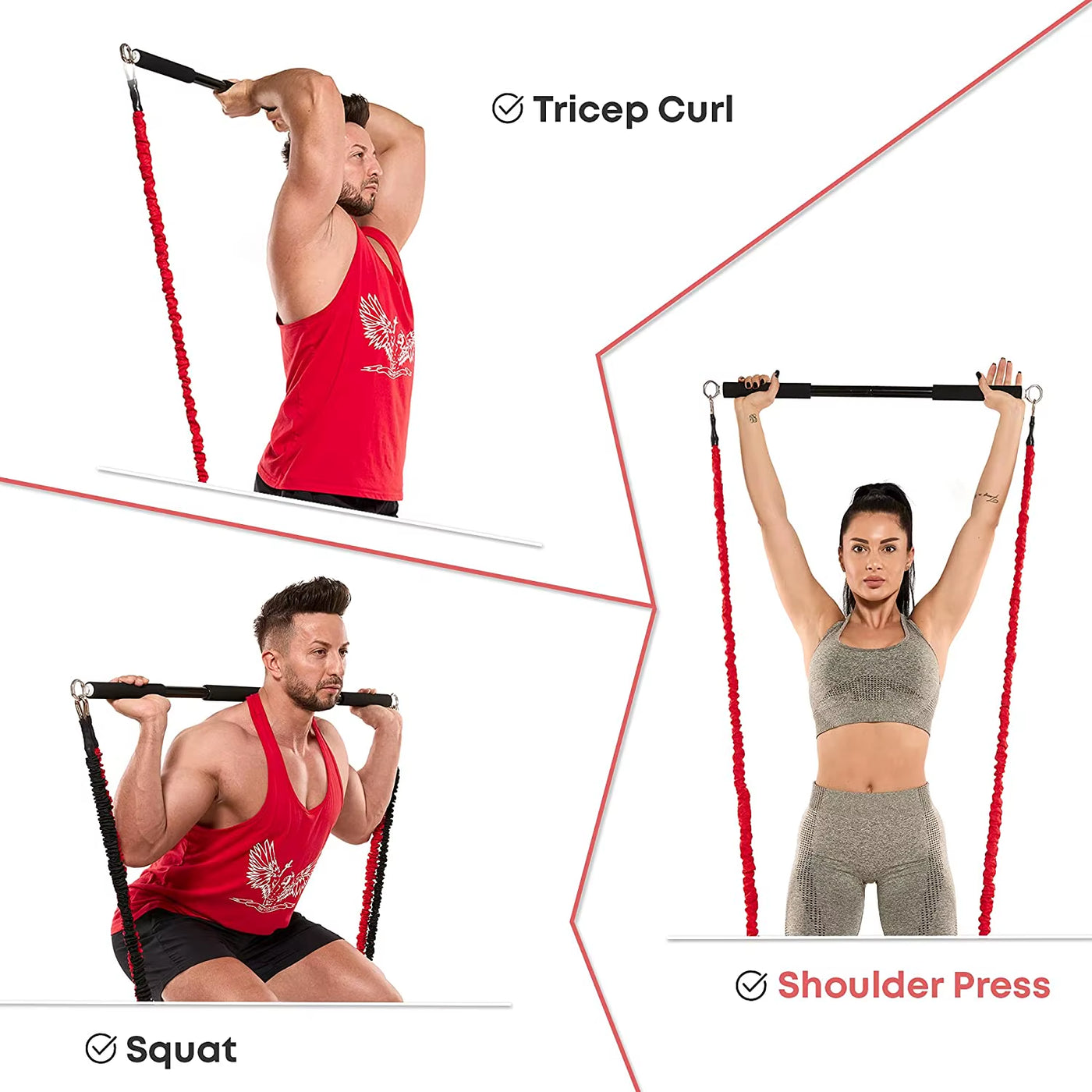Professional Resistance Bands Set for Pilates and Yoga - Versatile Workout Bar for Home Fitness and Bodybuilding