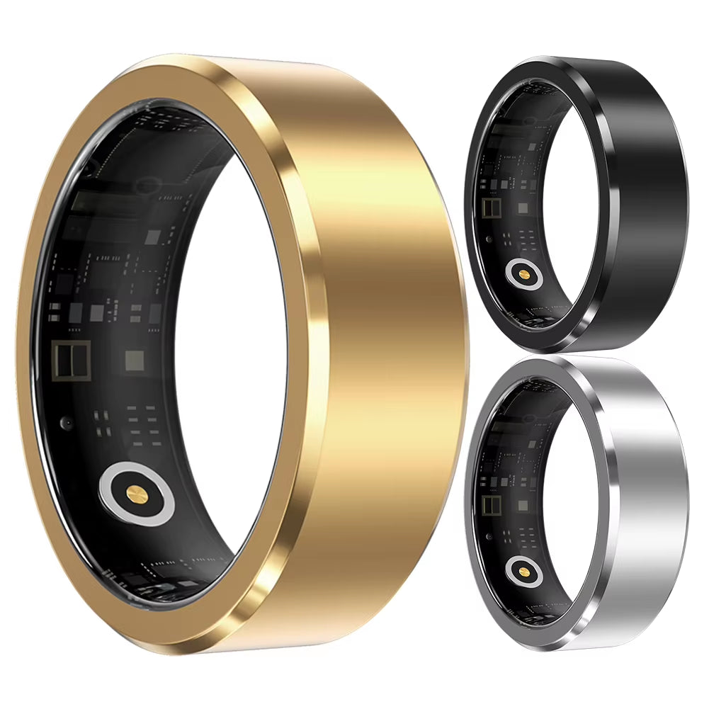 Smart Waterproof Health Monitoring Ring with Blood Oxygen, Heart Rate, and Sleep Tracking for Men and Women